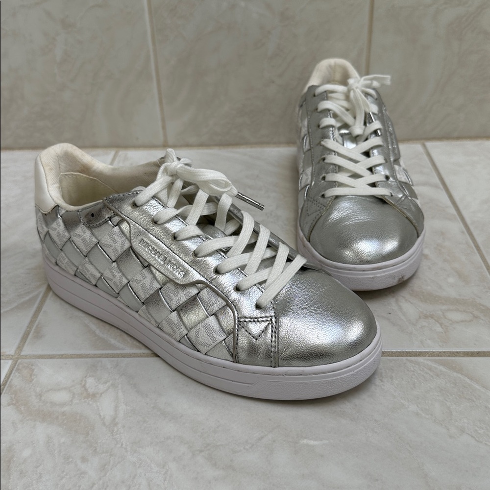 Michael Kors silver sneakers size 6